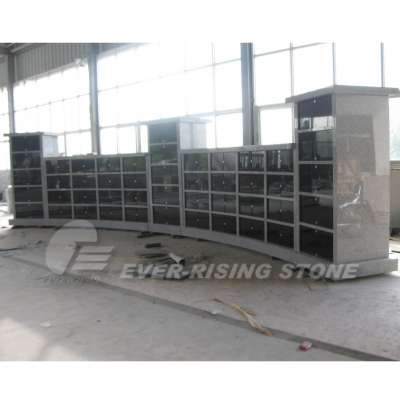 Grey Granite Columbarium With Black Door