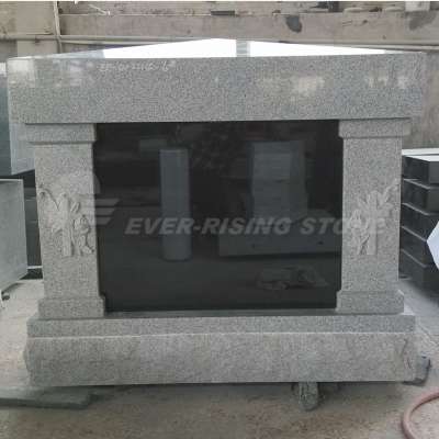 New Design Granite Columbarium Niche With Cross Carving