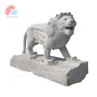 Grey Granite Lion Carving Animal Sculptures