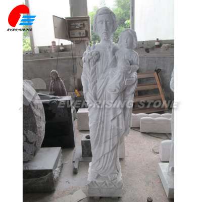 Wholesale Grey Marble Joseph Hugged Child Cemetery Statue