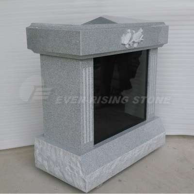 grey granite columbarium with Fluted Columns