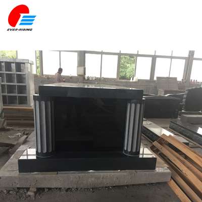 China Cheap Black Granite Cemetery Mausoleum Design